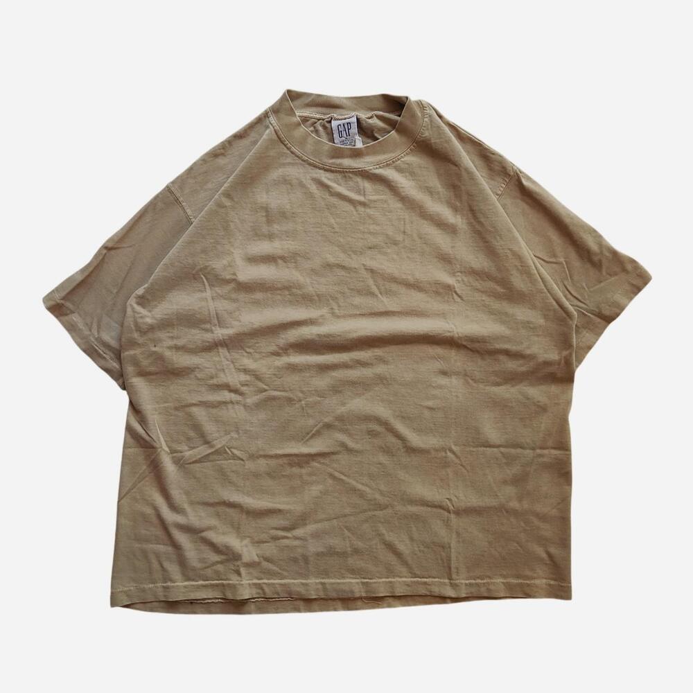 90s GAP Blank Yellow/Brown Cotton Single Stitch T-Shirt